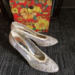 70s Stuart Weitzman Lace High Heels